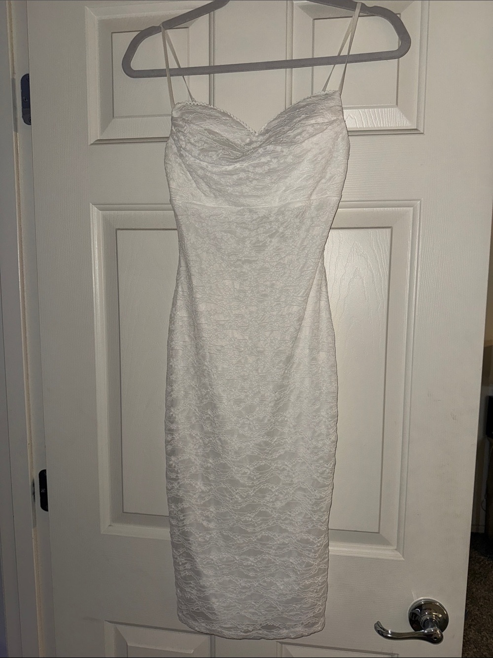 January 7 White Lace Midi Slip Dress
